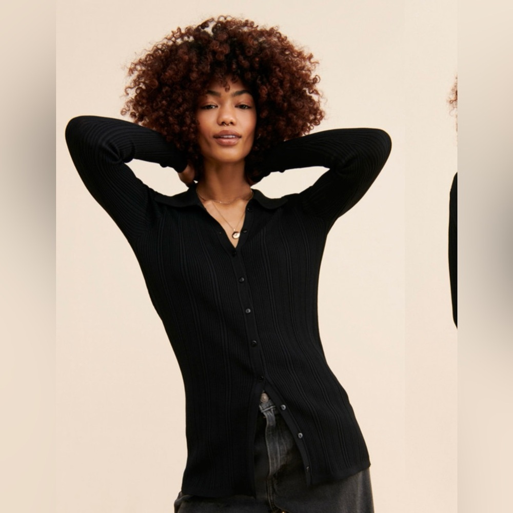 Ronny Kobo Collection Black Ribbed Knitwear